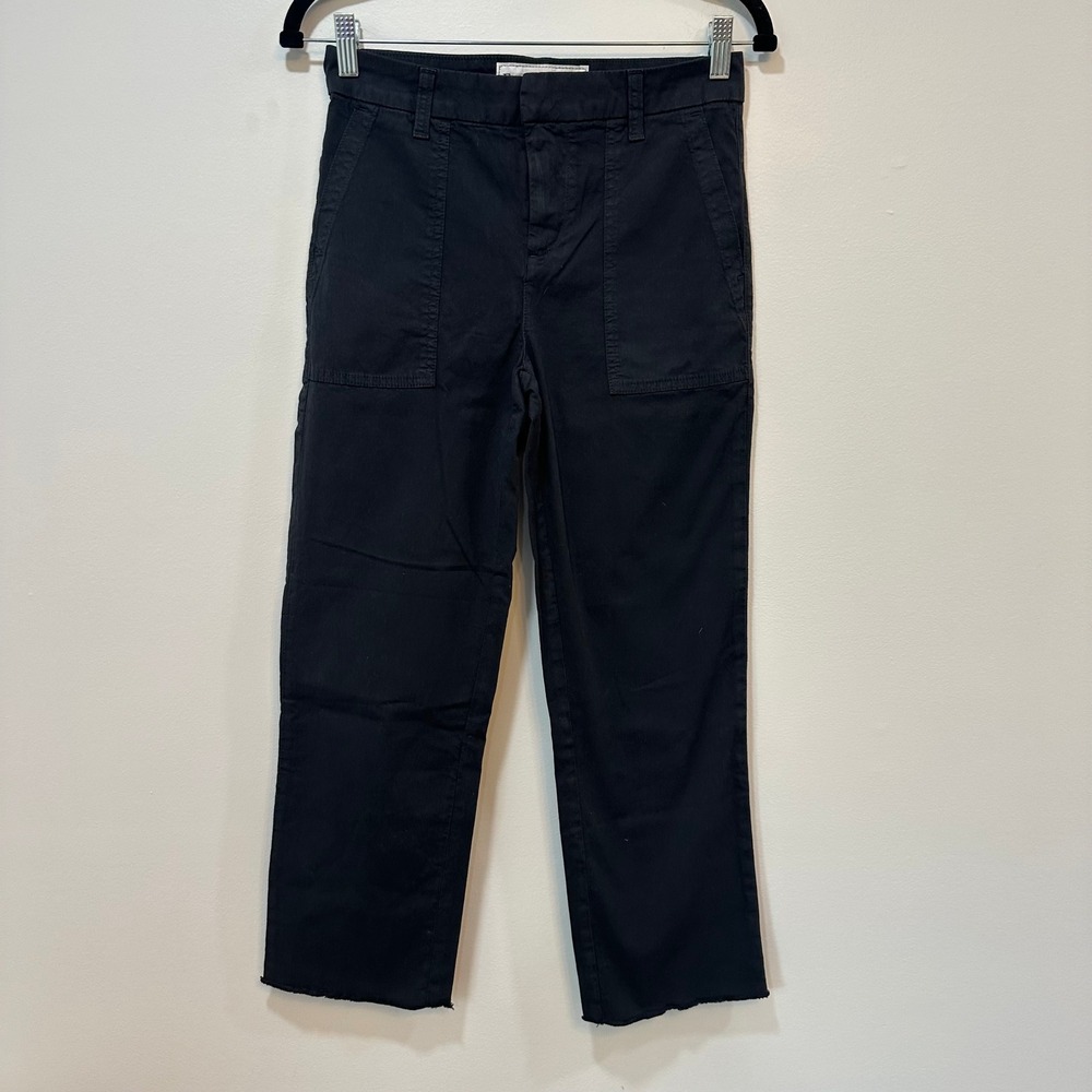 Frank‎ & Eileen Blackstone Utility Pants Washed Black NEW $328 Raw Hem Straight